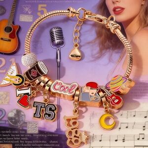 Exclusive Golden Era Charm Bracelet Music Lover Collector Jewelry